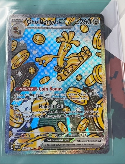 2024 Pokemon Gholdengo ex 164/131 Prismatic Evolutions Special Illustration Rare — front