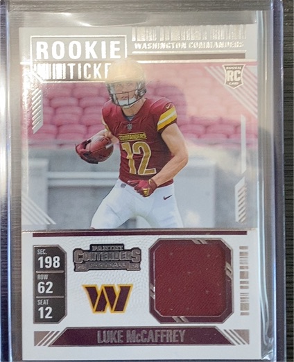 2024 Panini Contenders Rookie Ticket #RTS-LMY Luke McCaffrey — front