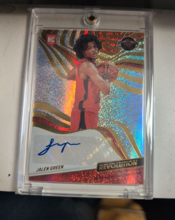 2021-22 Panini Revolution #RA-JGR Jalen Green Rookie Auto Fractal — front