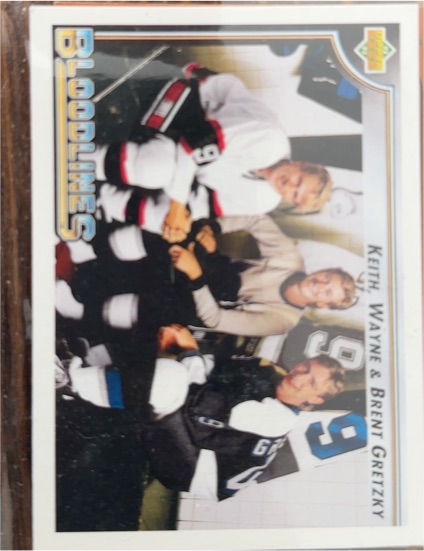 1992-93 Upper Deck #37 Keith Gretzky / Wayne Gretzky / Brent Gretzky — front
