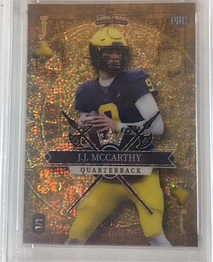 2023 Wild Card 5 Card Draw Stacked Deck PRC #1 J.J. McCarthy — front