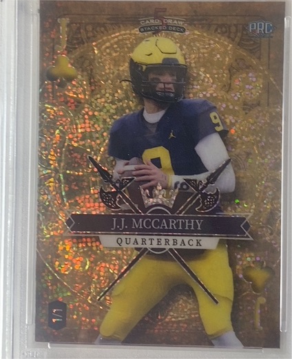 2023 Wild Card 5 Card Draw Stacked Deck J.J. McCarthy — front