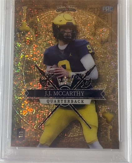 2023 Wild Card 5 Card Draw Stacked Deck PRC J.J. McCarthy — front