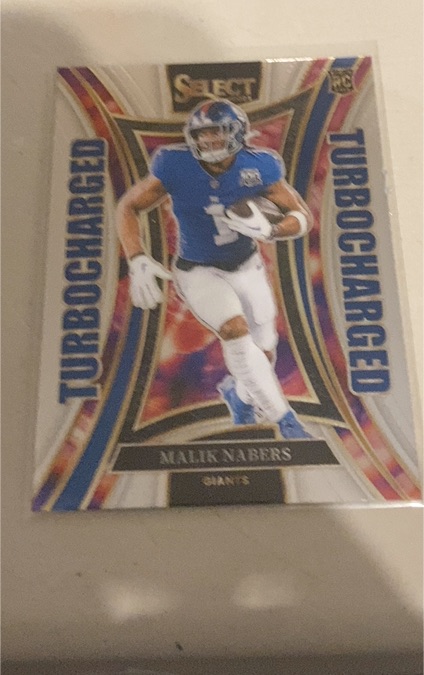 2024 Panini Select #15 Malik Nabers Turbocharged Rookie Card Giants — front