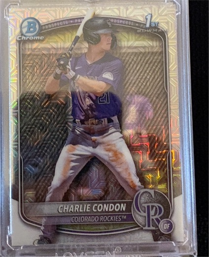 2025 Bowman Chrome #BCP-75 Charlie Condon — front