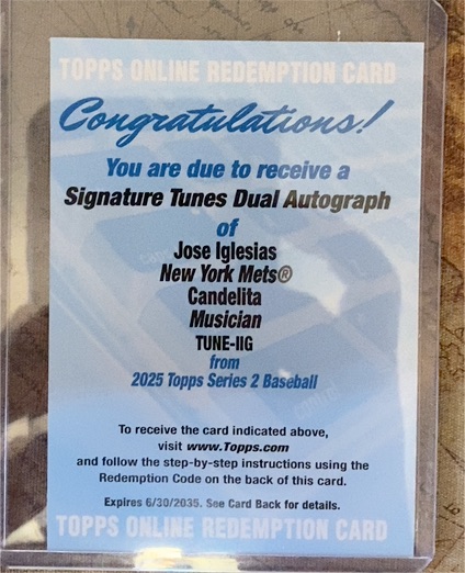 2025 Topps Series 2 #Signature Tunes Dual Autograph Jose Iglesias — front