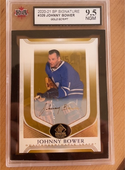 2020-21 Upper Deck SP Signature Edition #326 Johnny Bower Gold Script — front