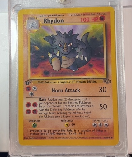 1999 Pokémon Jungle #45 Rhydon — front