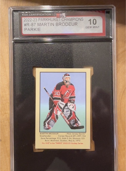 2022-23 Upper Deck Parkhurst Champions #R-87 Martin Brodeur — front