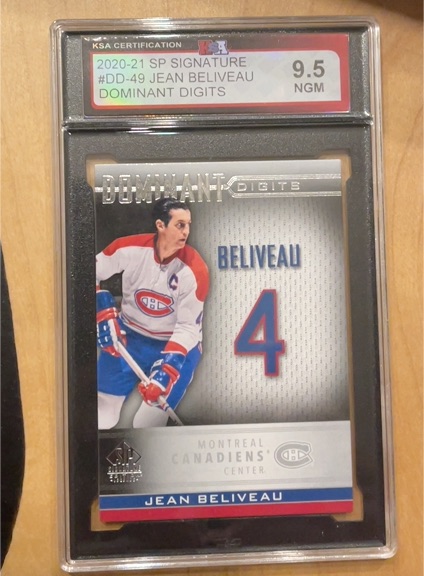 2020-21 Upper Deck SP Signature Edition Legends Dominant Digits #DD-49 Jean Beliveau — front