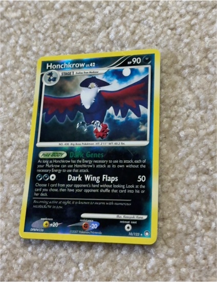 2007 Pokemon Mysterious Treasures #10 Honchkrow — front