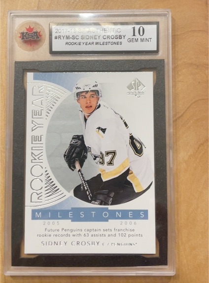 2017-18 Upper Deck SP Authentic #RYM-SC Sidney Crosby Rookie Year Milestones — front