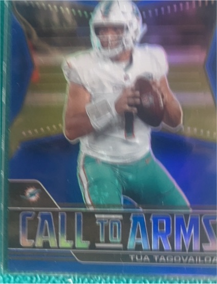 2021 Panini Playoff #CA-TTA Tua Tagovailoa Call to Arms Blue Prizm — front