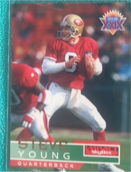 1995 SkyBox Impact #136 Steve Young — front