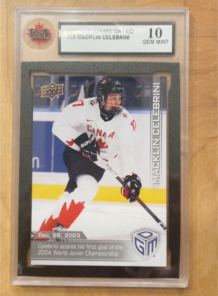 2023 Upper Deck Game Dated Moments #66 Macklin Celebrini — front