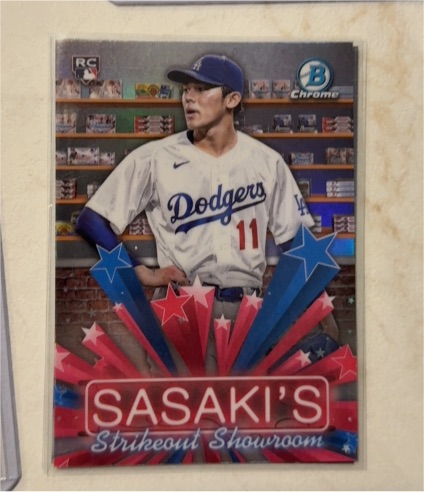 2025 Bowman Chrome #HS-9 Roki Sasaki Sasaki's Strikeout Showroom Rookie — front