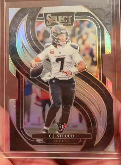 2024 Panini Select #128 C.J. Stroud Premier Level Silver Prizm Die Cut Houston Texans — front