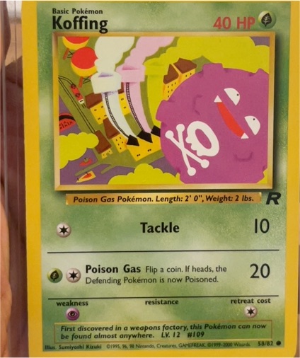 2000 Pokémon Team Rocket #58 Koffing — front