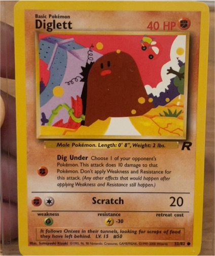 1999 Pokémon Team Rocket #52 Diglett — front