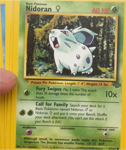 1999 Pokémon Jungle #57 Nidoran Female — front