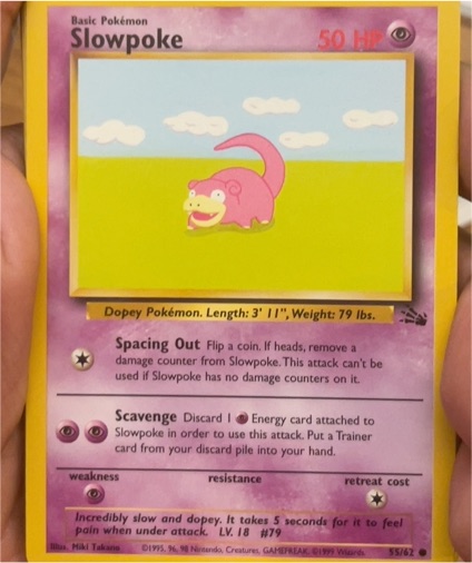 1999 Pokémon Fossil #55 Slowpoke — front