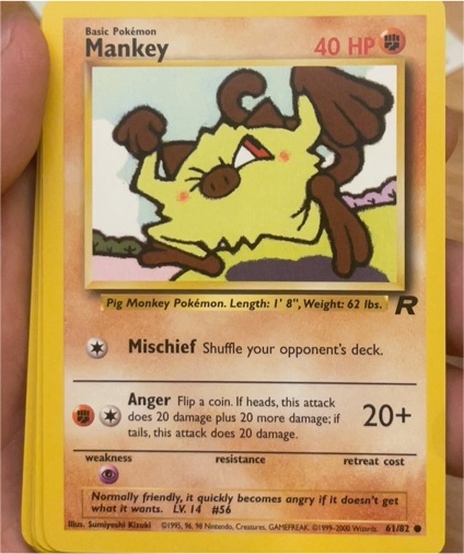 1999 Team Rocket #61 Mankey — front