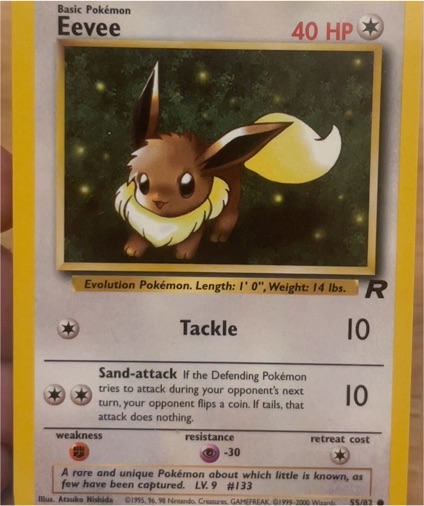 1999 Pokémon Team Rocket #55 Eevee — front