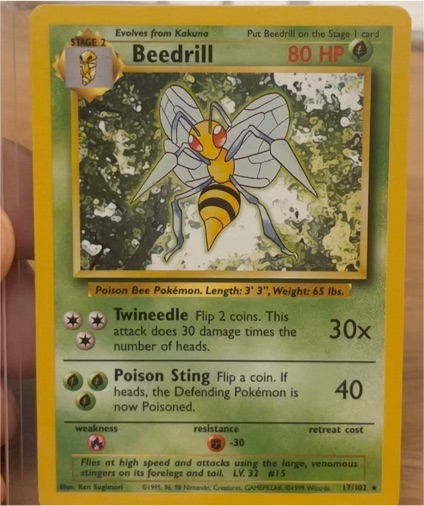 1999 Pokémon Base Set #17 Beedrill — front