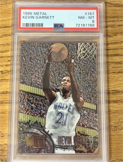 1995 Fleer Metal #167 Kevin Garnett Rookie Card — front