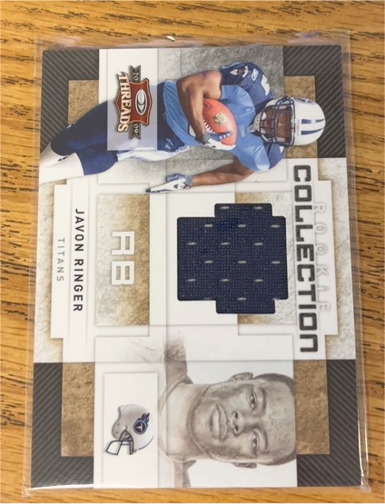 2009 Donruss Threads #6 Javon Ringer Rookie Collection Materials #/500 — front