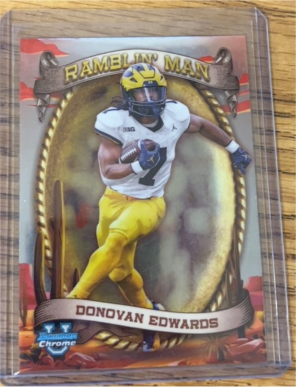 2024 Bowman University Chrome #RM-12 Donovan Edwards Ramblin' Man — front