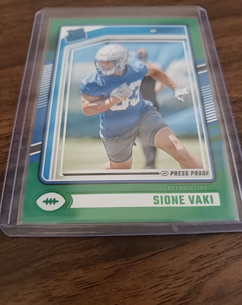 2024 Panini Donruss #332 Sione Vaki Rated Rookie Press Proof Green — front