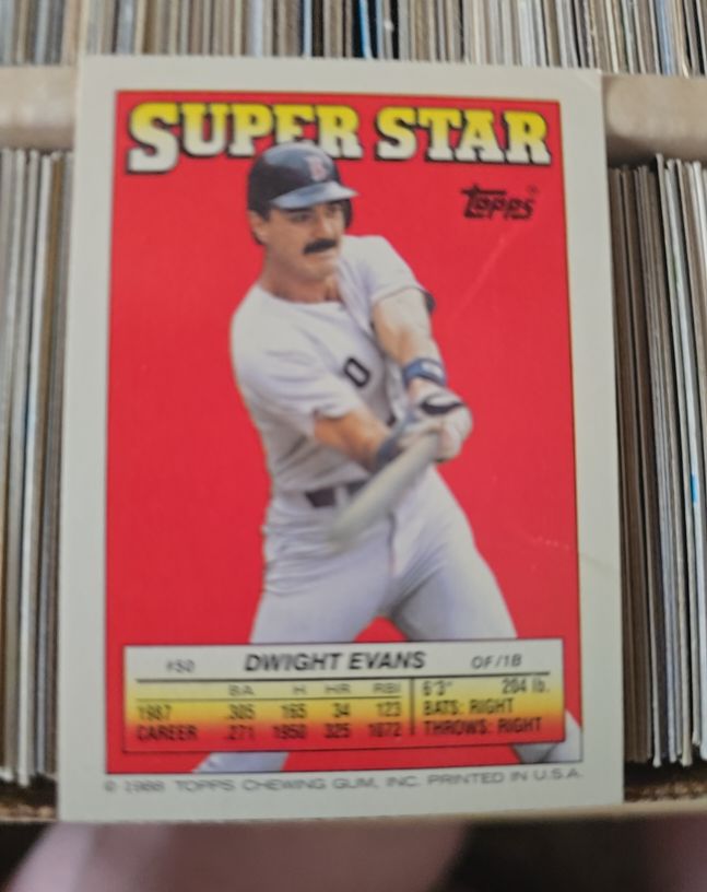 1988 Topps Super Star #50 Dwight Evans — front