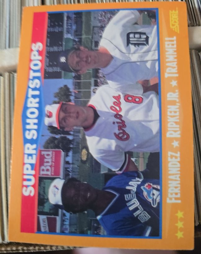 1988 Score #651 Tony Fernandez / Cal Ripken Jr. / Alan Trammell — front