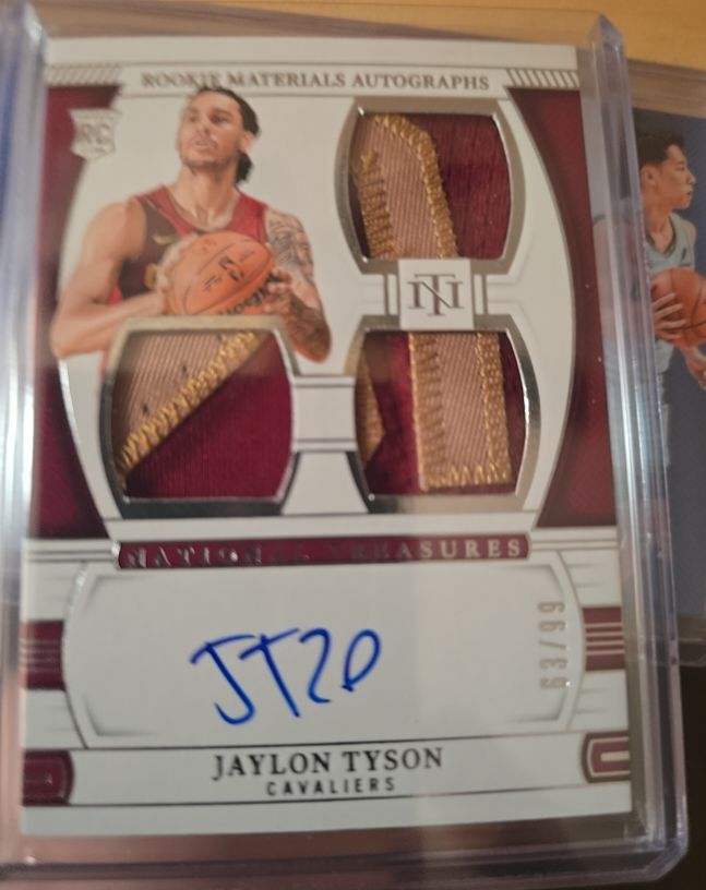 2024-25 Panini National Treasures #Jaylon Tyson Rookie Materials Autographs — front