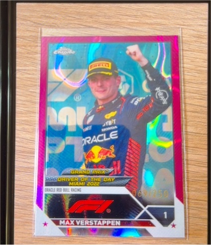 2023 Topps Chrome F1 #1 Max Verstappen Grand Prix Driver of the Day Miami 2022 — front