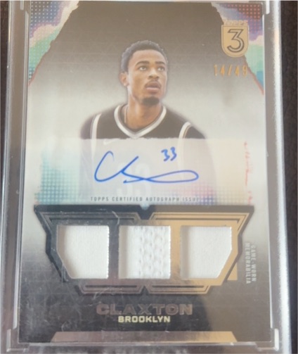 2023-24 Topps Three #TRA-NCL Nic Claxton — front