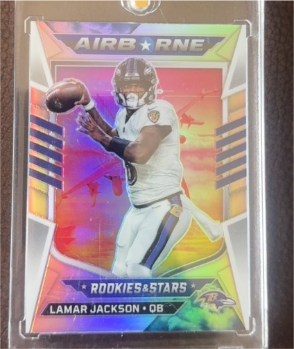 2022 Panini Rookies & Stars Airborne Silver Prizm #AI-4 Lamar Jackson — front
