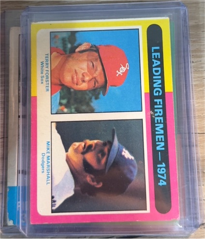 1975 Topps #313 1974 Leading Firemen Terry Forster / Mike Marshall — front
