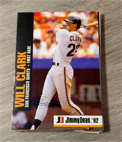 1992 Jimmy Dean #7 Will Clark — front