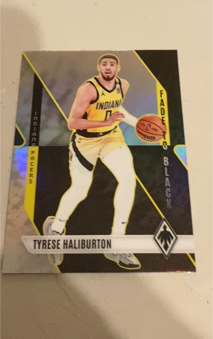 2023-24 Panini Phoenix #12 Tyrese Haliburton Fade To Black — front
