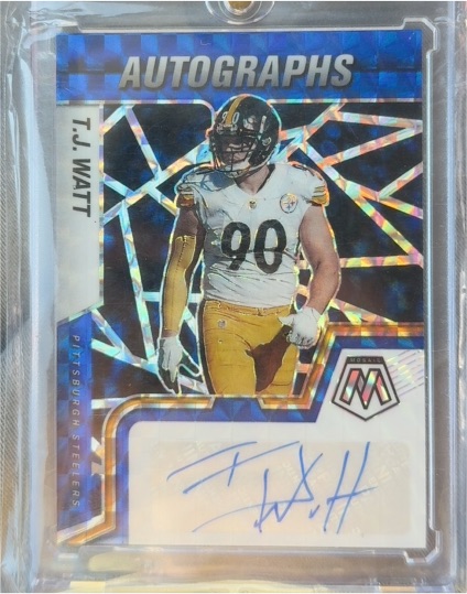 2022 Panini Mosaic #AM-TW T.J. Watt Autographs — front