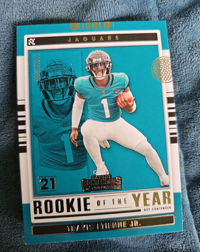 2021 Panini Contenders Rookie of the Year #ROY-TET Travis Etienne Jr. — front