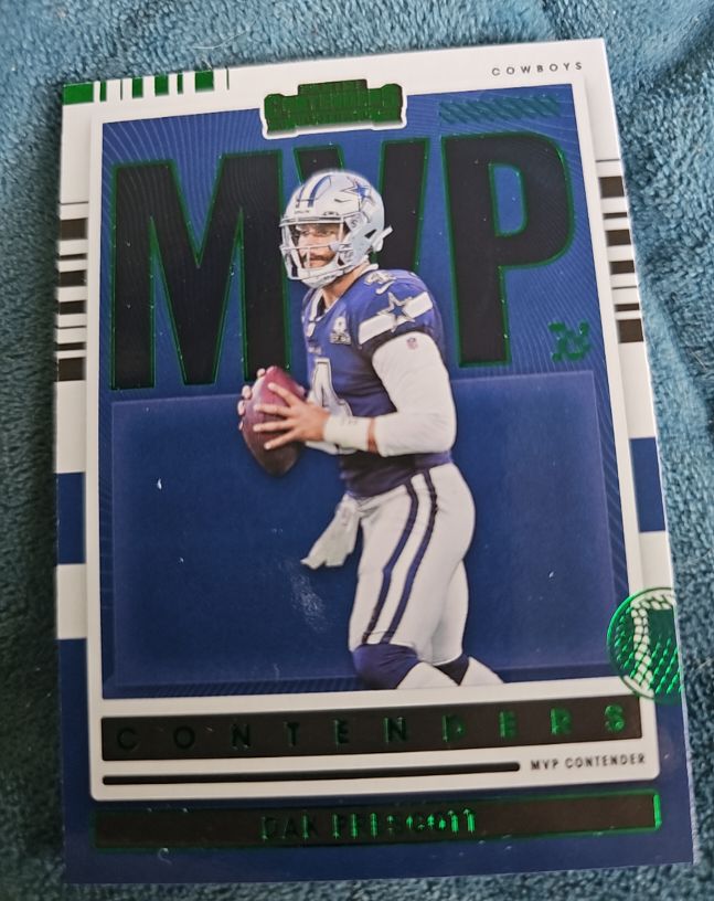 2021 Panini Contenders MVP Contenders Emerald #MVP-DPR Dak Prescott — front