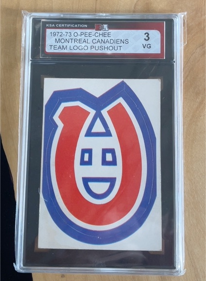 1972-73 O-Pee-Chee Montreal Canadiens Team Logo Pushout — front