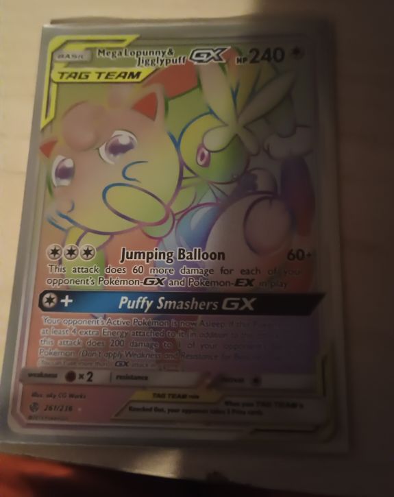 2019 Pokémon Cosmic Eclipse #225 Mega Lopunny & Jigglypuff GX — front