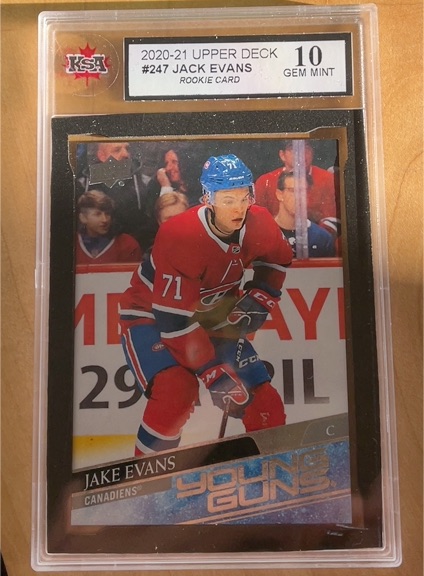 2020-21 Upper Deck #247 Jake Evans Young Guns Rookie Card — front