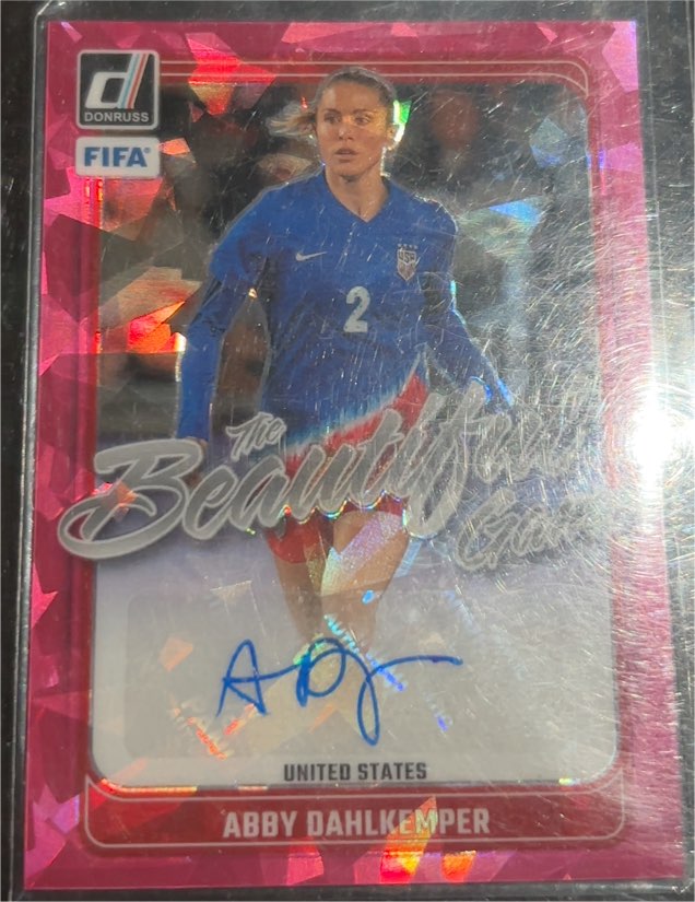 2024-25 Donruss The Beautiful Game Pink Velocity Auto #BG-AD Abby Dahlkemper — front