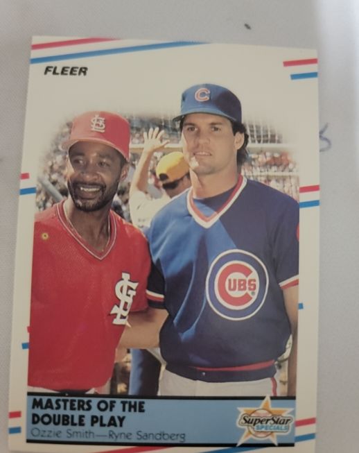 1988 Fleer #628 Ozzie Smith / Ryne Sandberg — front