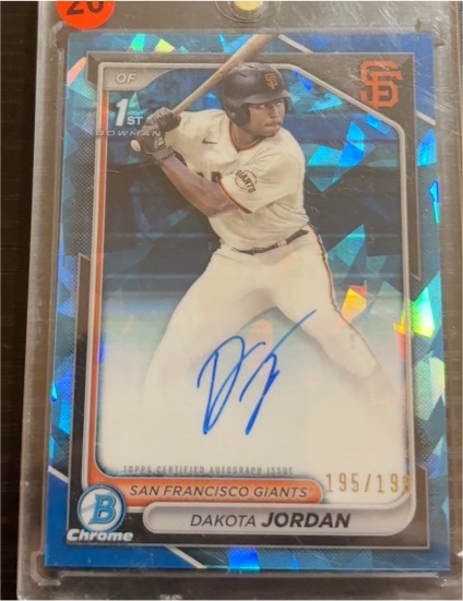 2024 Bowman Chrome Prospect Autographs #CPA-DJ Dakota Jordan — front